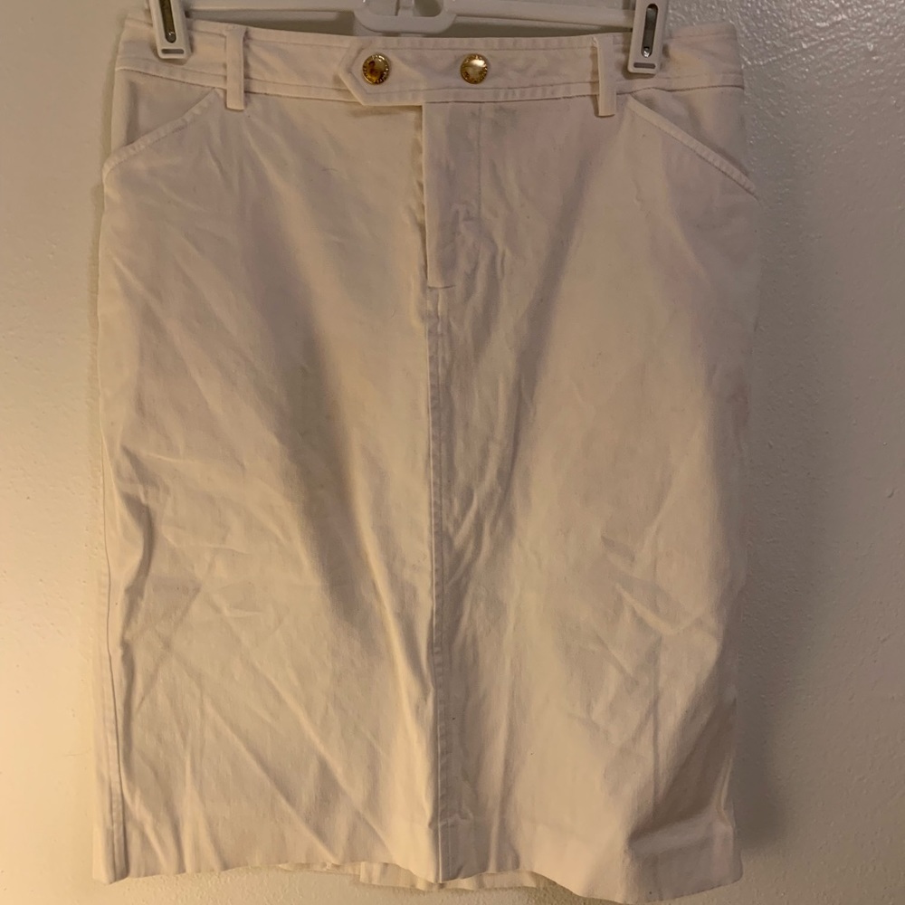 Ralph Lauren white stretchy pencil skirt